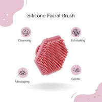 Silicone Facial Brush | Antimicrobial Silicone Face Scrubber, Gentle Face Exfoliator for Sensitive Skin, Eco Friendly Facial Cleansing Brush (Gray)