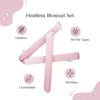 Heatless Blowout Set (3pc) - Heatless Curls, Soft Velvet Overnight Sleeping Curls Styling Tools for All Hair Types