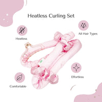 Heatless Curling Set, Silk Curls Rod Headband, No Heat Rollers to Sleep in Overnight, Satin Hair Curlers