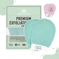 Premium Exfoliating Mitt for Body (2pc) – 100% Vegan Viscose Traditional Body Scrub Washcloth – Body Exfoliator