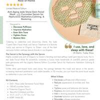 Jade Crystal Gem Facial Mask For Anti-Aging + Cucumber Hyaluronic Hydration Calming & Restoring
