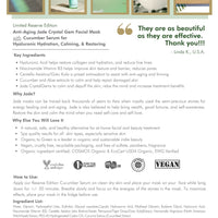 Jade Crystal Gem Facial Mask For Anti-Aging + Cucumber Hyaluronic Hydration Calming & Restoring