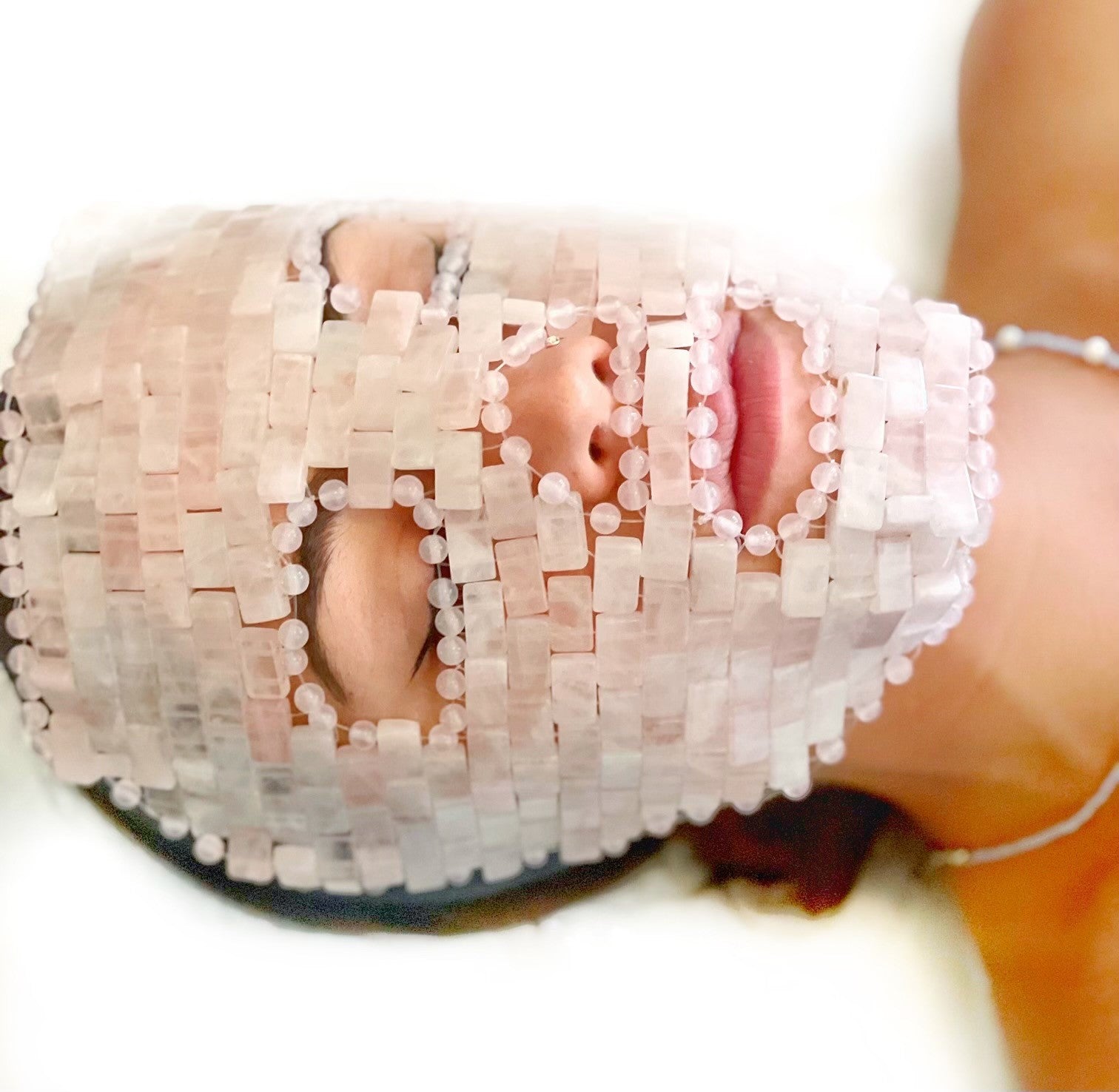 Rose Quartz Crystal Gem Facial Mask For Self Care + Self Love Organic