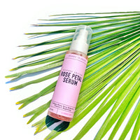 Rose Quartz Crystal Gem Facial Mask For Self-Care + Rose Petal Reserve Serum with Collagen Boost & Vitamin C Brightening