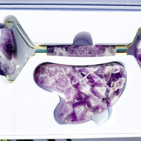 Crystal Roller + Gua Sha Set - Skin Detox - Amethyst