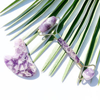 Crystal Roller + Gua Sha Set - Skin Detox - Amethyst