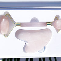 Crystal Roller + Gua Sha Set - Skin Detox - Rose Quartz