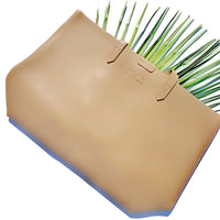 Designer Vegan Leather Cruelty Free Tote - Tan