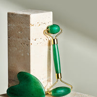 Crystal Roller + Gua Sha Set - Skin Detox - Green Aventurine