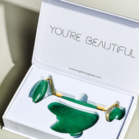 Crystal Roller + Gua Sha Set - Skin Detox - Green Aventurine