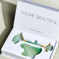 Crystal Roller + Gua Sha Set - Skin Detox - Jade