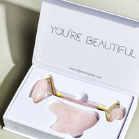 Crystal Roller + Gua Sha Set - Skin Detox - Rose Quartz