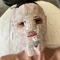 Rose Quartz Crystal Gem Facial Mask For Self-Care + Rose Petal Reserve Serum with Collagen Boost & Vitamin C Brightening