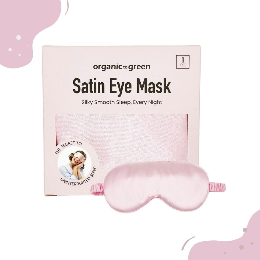 Satin Eye Mask for Sleeping - Soft Silk Sleep Mask with Adjustable Strap for Women, Teens, and Kids, Light-Blocking Blackout Design for Travel and Relaxation (Pink)