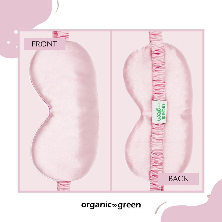 Satin Eye Mask for Sleeping - Soft Silk Sleep Mask with Adjustable Strap for Women, Teens, and Kids, Light-Blocking Blackout Design for Travel and Relaxation (Pink)