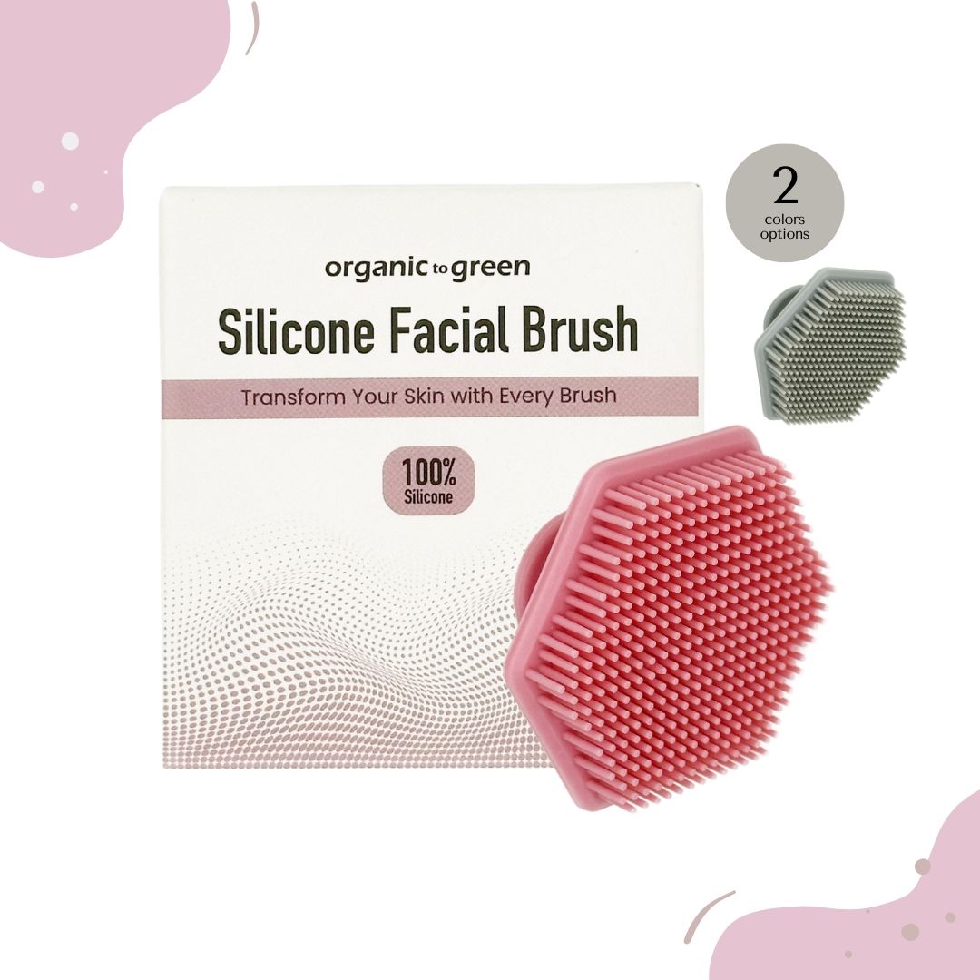 Silicone Facial Brush | Antimicrobial Silicone Face Scrubber, Gentle Face Exfoliator for Sensitive Skin, Eco Friendly Facial Cleansing Brush (Gray)