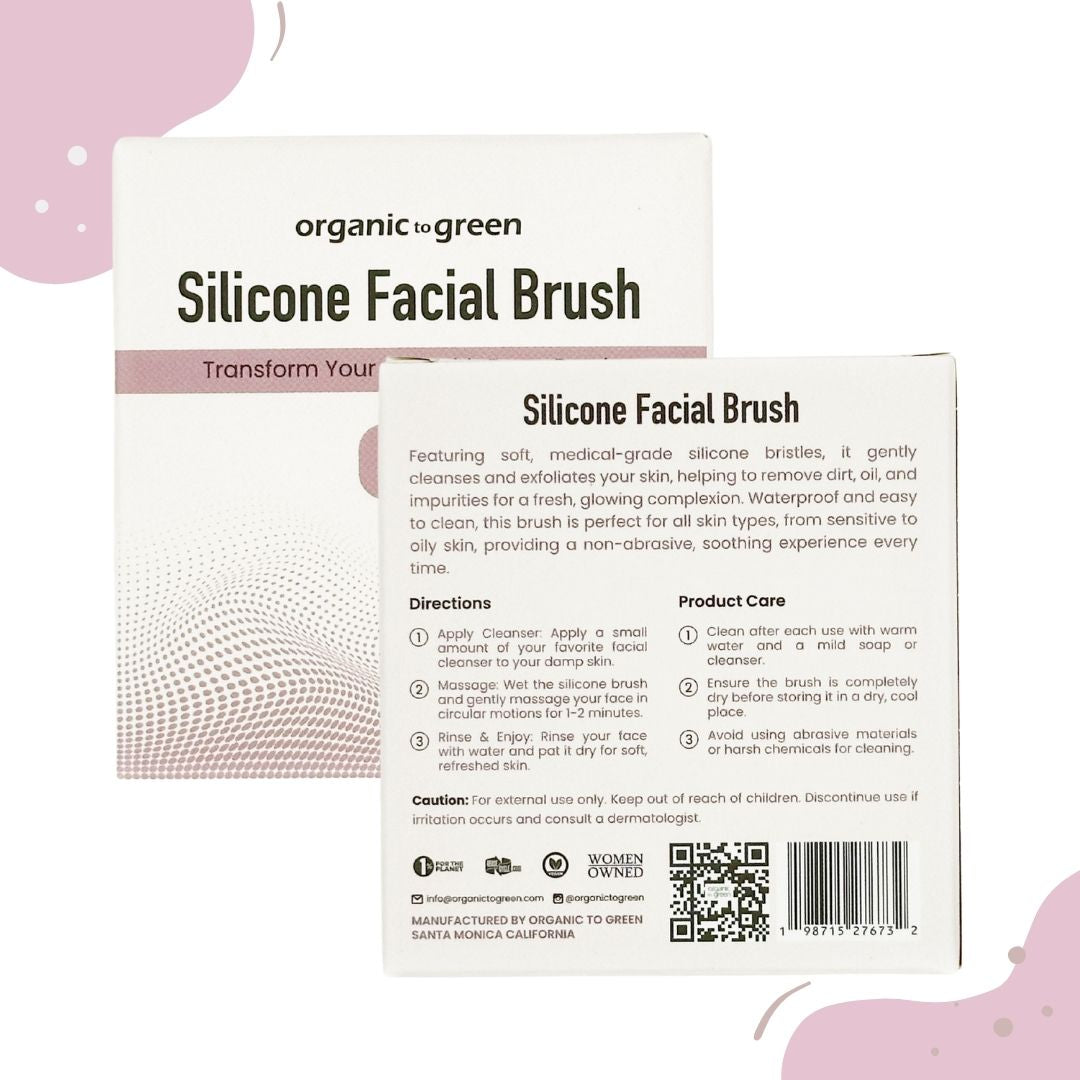 Silicone Facial Brush | Antimicrobial Silicone Face Scrubber, Gentle Face Exfoliator for Sensitive Skin, Eco Friendly Facial Cleansing Brush (Gray)