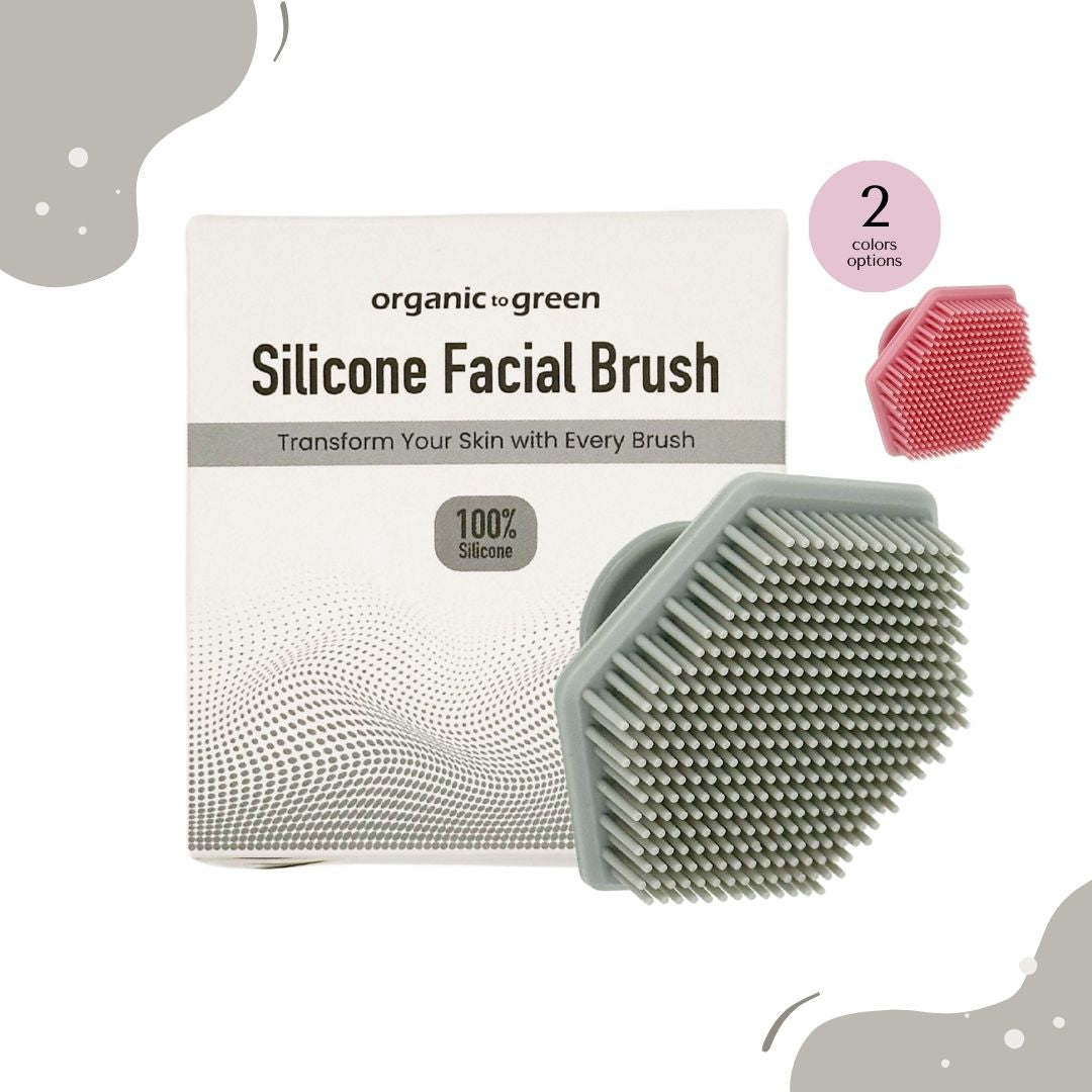 Silicone Facial Brush | Antimicrobial Silicone Face Scrubber, Gentle Face Exfoliator for Sensitive Skin, Eco Friendly Facial Cleansing Brush (Gray)