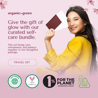 4-Piece Carry-On Size Travel Essentials Gift Box | Luxury Rose Mist, 1.8oz Lemon Coco Oil, & Hand Sanitizer with Vegan Leather Cosmetic Toiletry Bag | Portable Hydration & Hygiene Kit for Air Travel