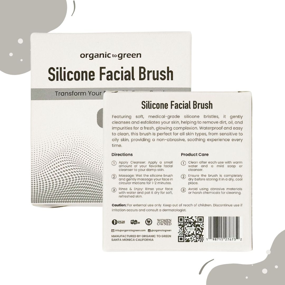 Silicone Facial Brush | Antimicrobial Silicone Face Scrubber, Gentle Face Exfoliator for Sensitive Skin, Eco Friendly Facial Cleansing Brush (Gray)