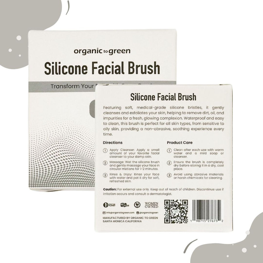 Silicone Facial Brush | Antimicrobial Silicone Face Scrubber, Gentle Face Exfoliator for Sensitive Skin, Eco Friendly Facial Cleansing Brush (Gray)