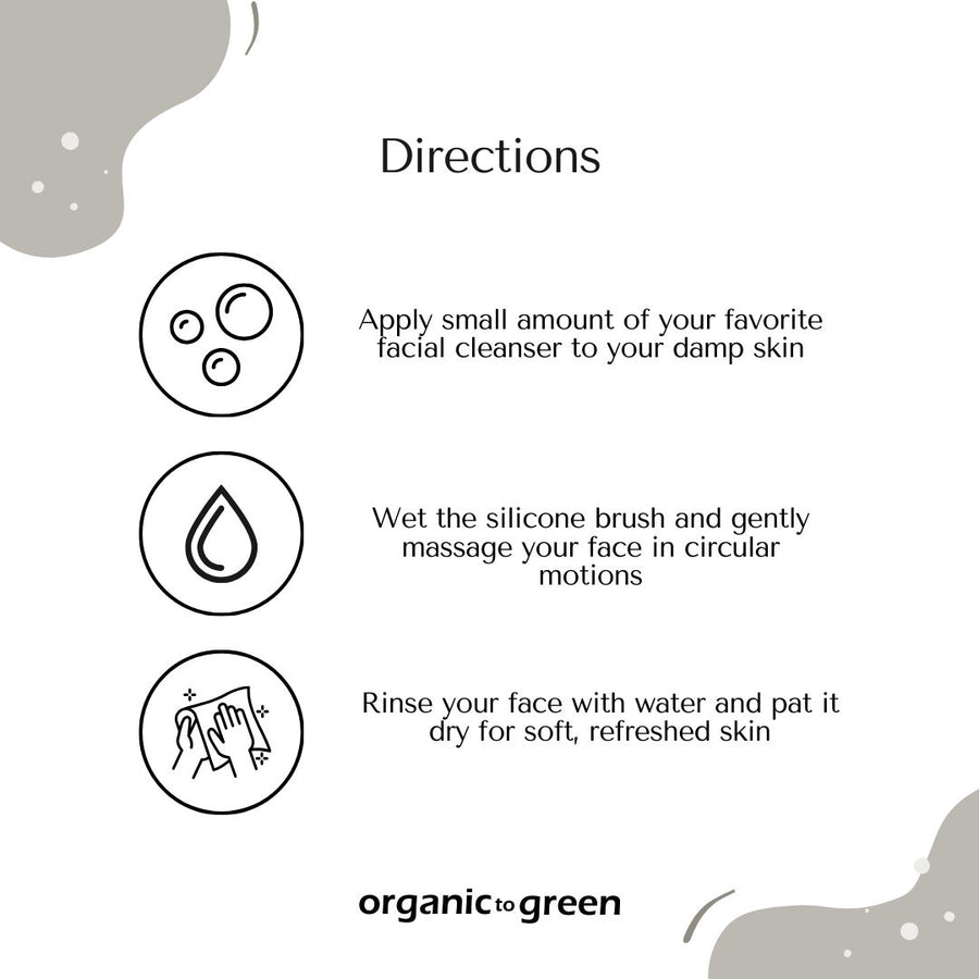 Silicone Facial Brush | Antimicrobial Silicone Face Scrubber, Gentle Face Exfoliator for Sensitive Skin, Eco Friendly Facial Cleansing Brush (Gray)