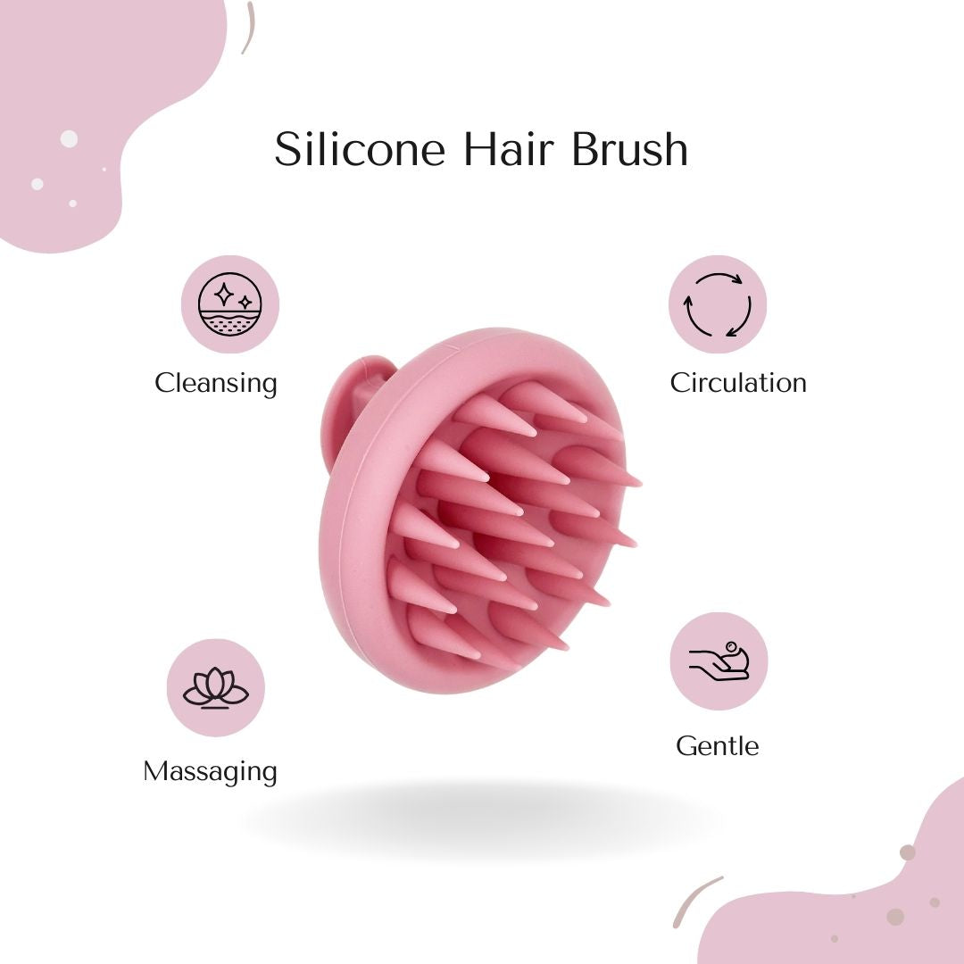 Silicone Hair Brush | Soft Silicone Bristles to Remove Dandruff, Waterproof Hair Scrubber for Both Wet Dry Hair, Suitable for Men & Women