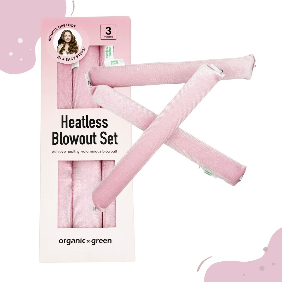 Heatless Blowout Set (3pc) - Heatless Curls, Soft Velvet Overnight Sleeping Curls Styling Tools for All Hair Types