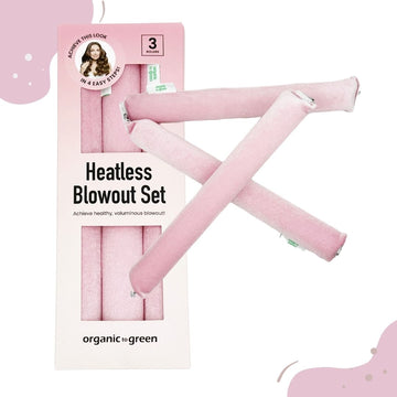 Heatless Blowout Set (3pc) - Heatless Curls, Soft Velvet Overnight Sleeping Curls Styling Tools for All Hair Types