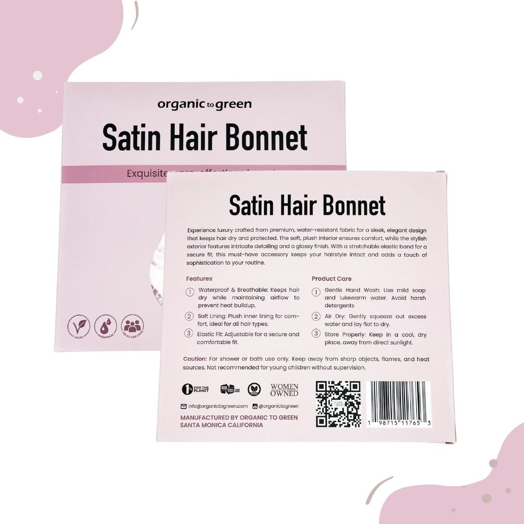 Satin Hair Bonnet, Adjustable Hair Bonnet for Sleeping Hair Bonnets for Women Curly Natural Hair