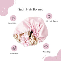 Satin Hair Bonnet, Adjustable Hair Bonnet for Sleeping Hair Bonnets for Women Curly Natural Hair