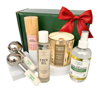 5-Piece Luxury Wellness Gift Set for Women | Steel Cryo Therapy Ice Globes, Neroli Gem Candle, Rose Sleep Mask Serum, 5oz Vanilla Coco Oil, & Hand Sanitizer | Facial Spa & De-Stressing Kit for Relaxation