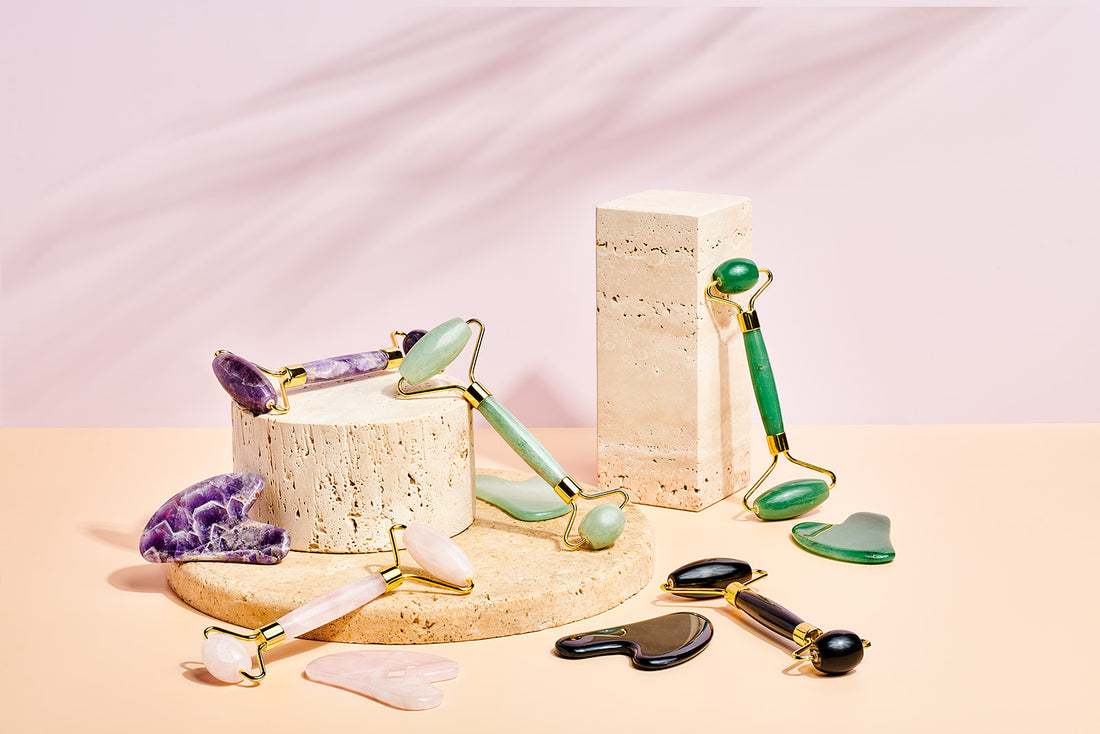 Gua Sha Stone + Roller Set - Wholesale Case of 12