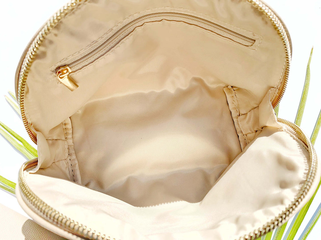 crossbody cosmetic travel bag Luxury Vegan Leather Cosmetic Toiletry Travel Bag Small