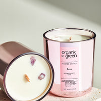 LOVE - Rose Aromatherapy with Amethyst CANDLE