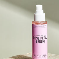 Rose Quartz Crystal Gem Facial Mask For Self-Care + Rose Petal Reserve Serum with Collagen Boost & Vitamin C Brightening